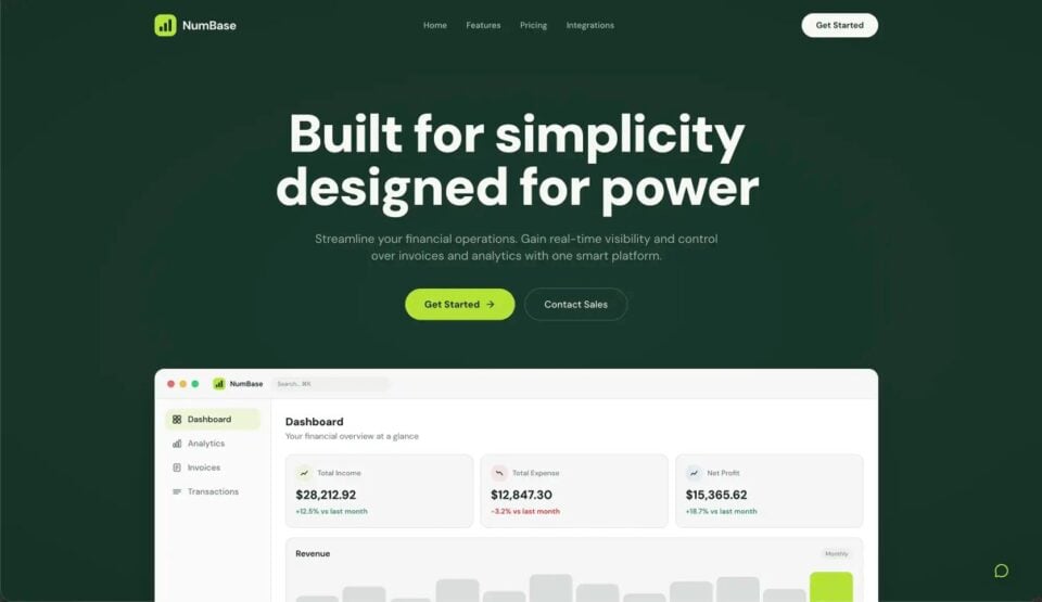 Accounting tool interface from Register365 Macaly AI gallery