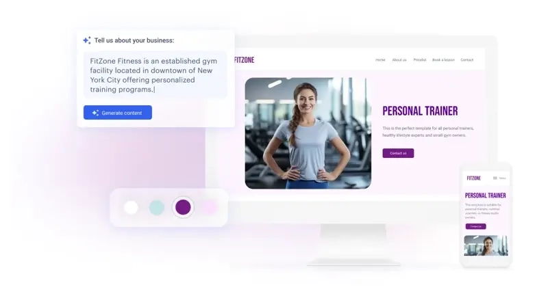 AI text assistant feature for the Register365 Website Builder