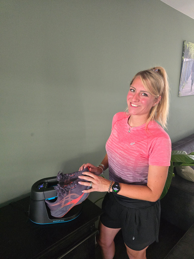 Hardloper met Shoefresh-schoenen in gebruik