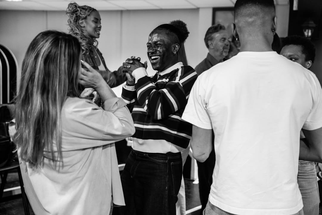 Sinatra the Musical performers share a backstage moment