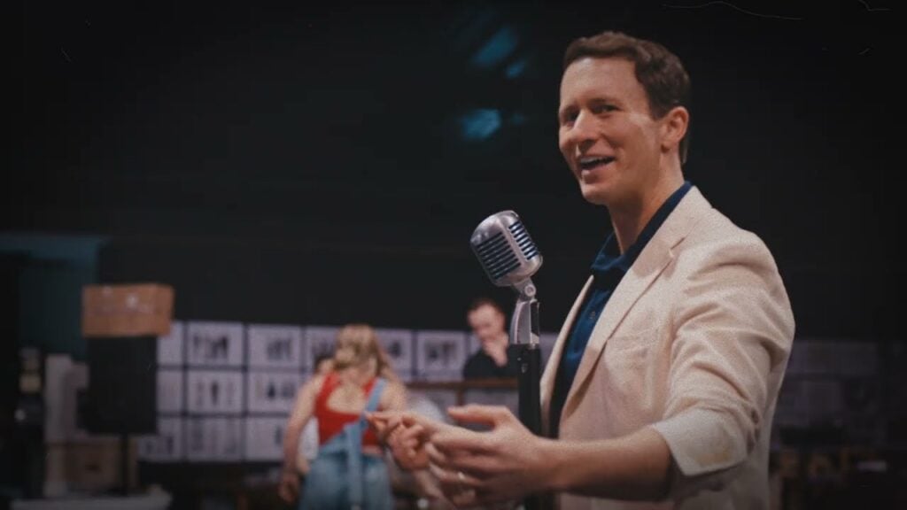 Sinatra the Musical production artwork shown in a video still