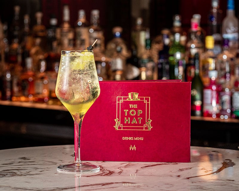 Cocktail served at the Top Hat bar