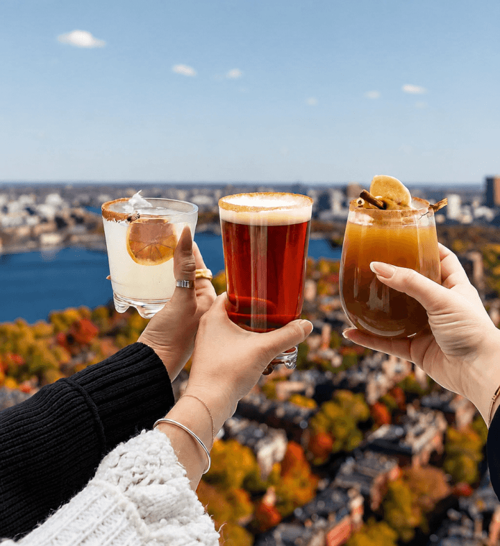 Cocktails served at View Boston
